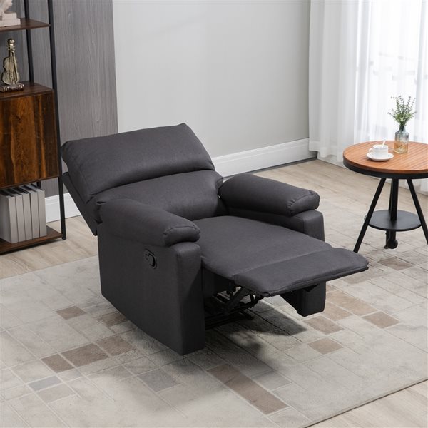 HomCom Dark Grey Reclining Chair