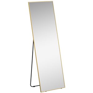 HomCom 19.7-in x 14.6-in Rectangle Silver/Gold Framed Floor Mirror