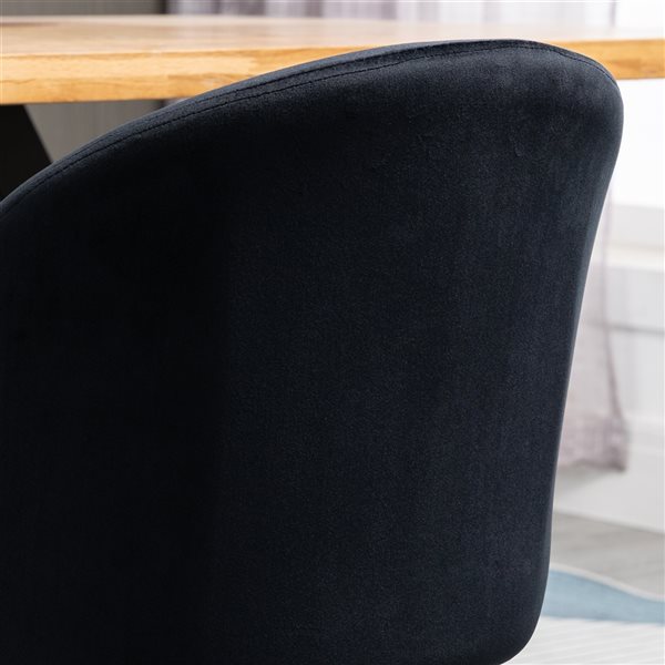 HomCom Black Contemporary Velvet Upholstered Side Chair - Set of 2