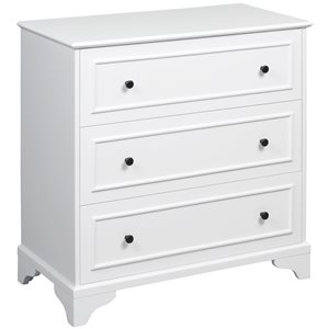 HomCom White 3-Drawer Standard Chest