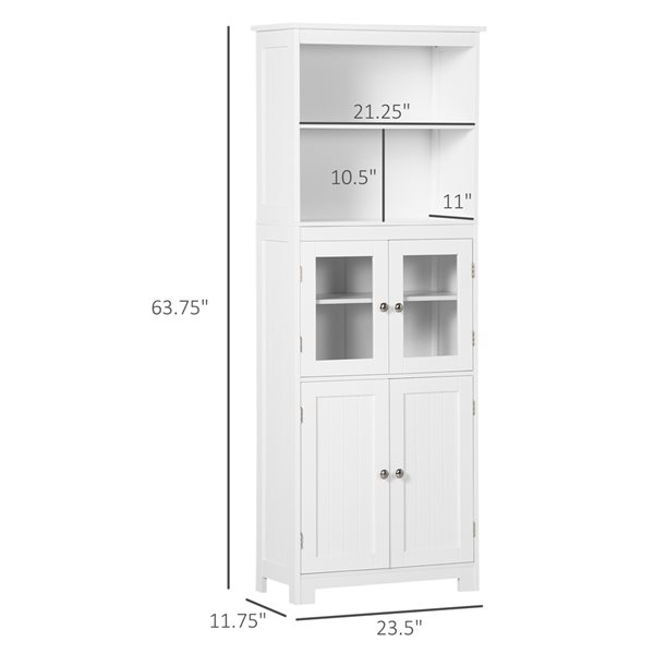 HomCom White Composite Storage Cabinet