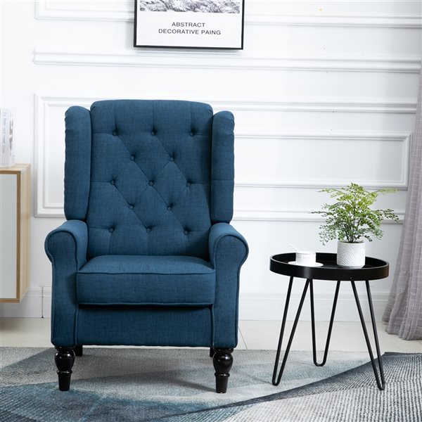 HomCom Modern Blue Polyester Accent Chair