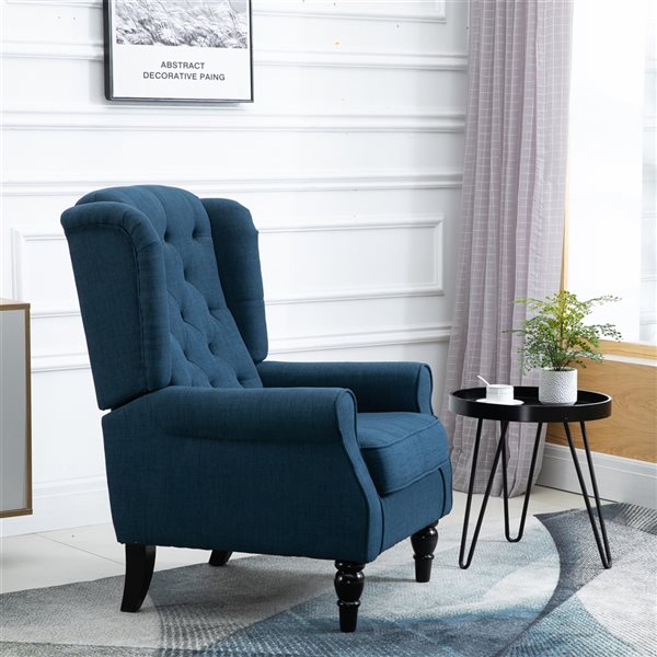 HomCom Modern Blue Polyester Accent Chair