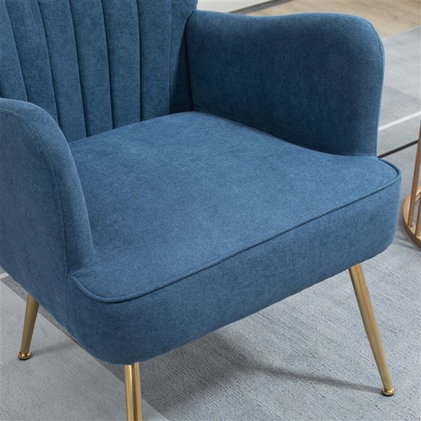 HomCom Modern Blue Velvet Accent Chair