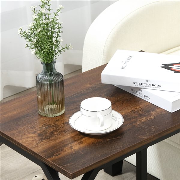 HOMCOM Espresso Composite Rectangular End Table
