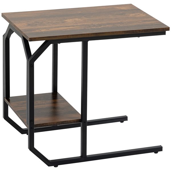 HOMCOM Espresso Composite Rectangular End Table