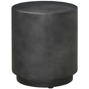HomCom Charcoal Grey Composite Round End Table