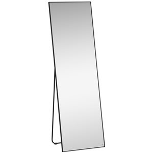 HomCom 19.7-in x 14.6-in Rectangle Silver/Black Framed Floor Mirror