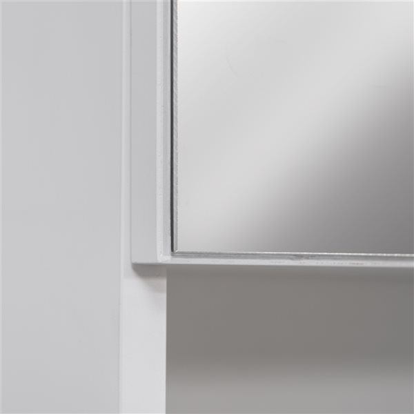 kleankin 21.25-in x 21.75-in White Mirrored Rectangle Medicine Cabinet