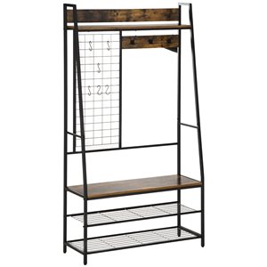 HomCom Rustic Brown 6-Hook Coatstand