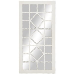 HomCom 47.25-in x 23.5-in Rectangle Distressed White Framed Wall Mirror