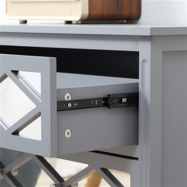 HOMCOM Grey 3-Drawer Accent Chest