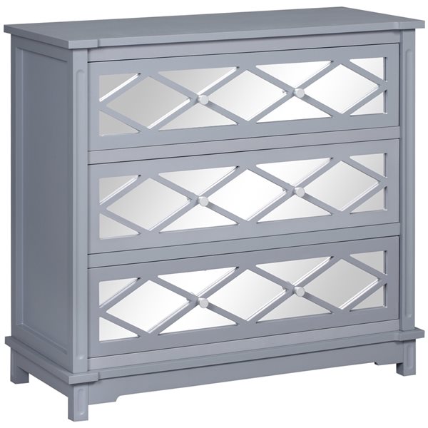 HOMCOM Grey 3-Drawer Accent Chest