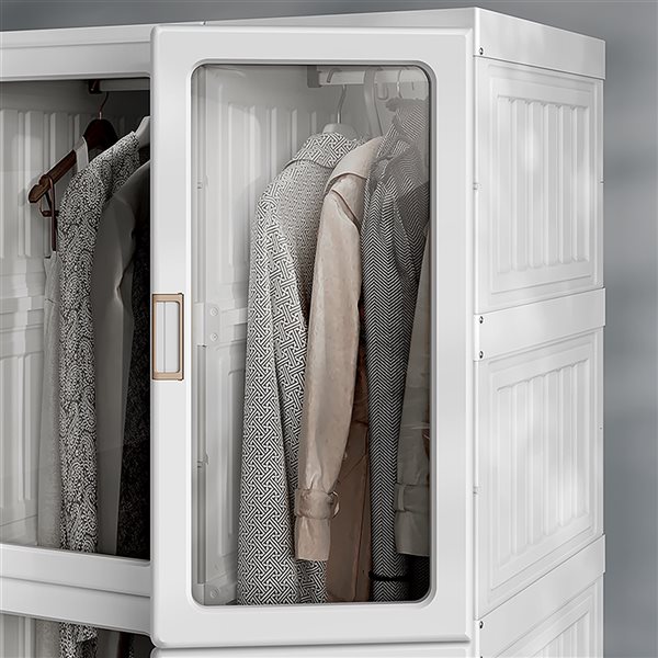 HomCom 41-in White/Clear Storage Cabinet
