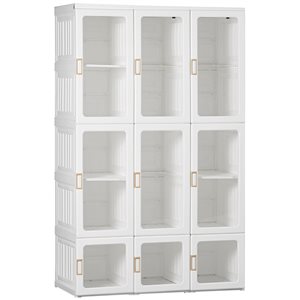 HomCom 41-in White/Clear Storage Cabinet