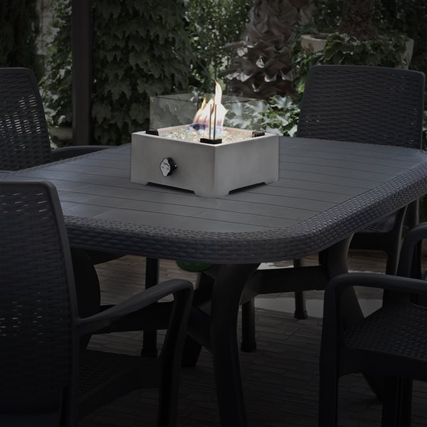 Sierra 25.4-in W 10,000-BTU Charcoal Grey Concrete Portable Tabletop Liquid Propane Fire Pit