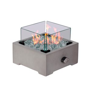 Sierra 25.4-in W 10,000-BTU Charcoal Grey Concrete Portable Tabletop Liquid Propane Fire Pit