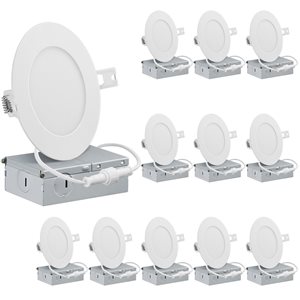 Qplus 4-in 5000K Daylight 75-Watt Equivalent White Round Dimmable LED Recessed Downlight (12-Pack)