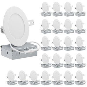 Qplus 4-in 4000K Neutral 75-Watt Equivalent White Round Dimmable LED Recessed Downlight (24-Pack)