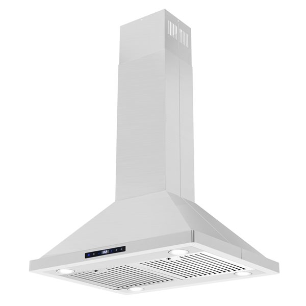 Cosmo 30in 380 CFM Ductless Island Range Hood in Stainless Steel COS