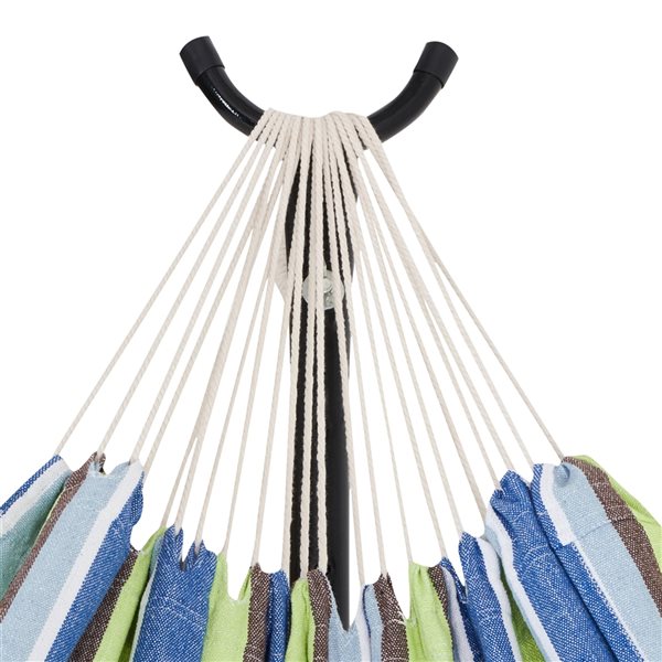 Bliss Hammocks Garden Stripe Double Woven Hammock with Stand BHST401