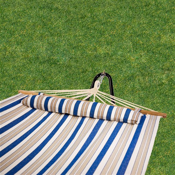 Bliss Hammocks Nautical Stripe Woven Hammock with Spreader Bar and
