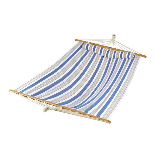 Bliss Hammocks Nautical Stripe Woven Hammock with Spreader Bar and