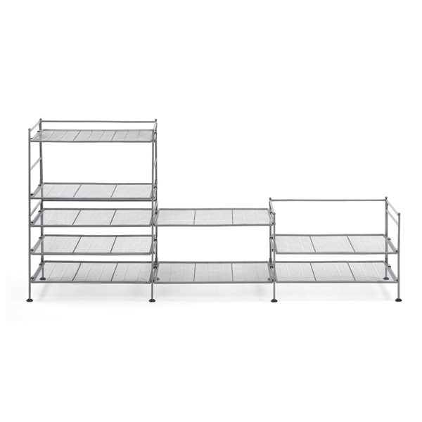 Vancouver Classics 12-Pair Silver Metal Shoe Rack