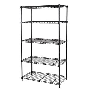Vancouver Classics 14-in x 30-in x 60-in 5-Tier Black Steel Utility Shelving