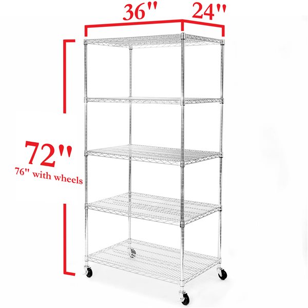 Vancouver Classics 24-in D x 36-in W x 72-in H 5-Tier Steel Utility Shelving