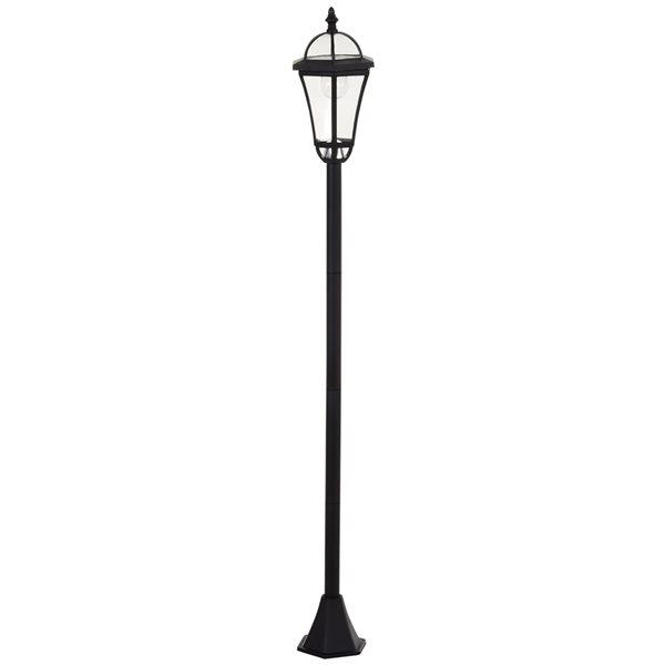 Image of Outsunny | 50.75-In Black Solar LED Outdoor Lamp Post | Rona
