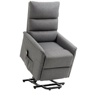 HOMCOM Electric Power Lift Chair and Recliner with Footrest - Grey