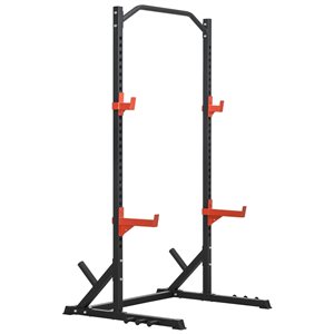 Soozier Adjustable Steel Barbell Rack with Pull Up Bar and Weight Rack
