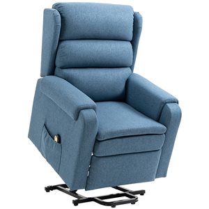 HOMCOM Power Lift Recliner Chair with Remote Control and Footrest - Blue