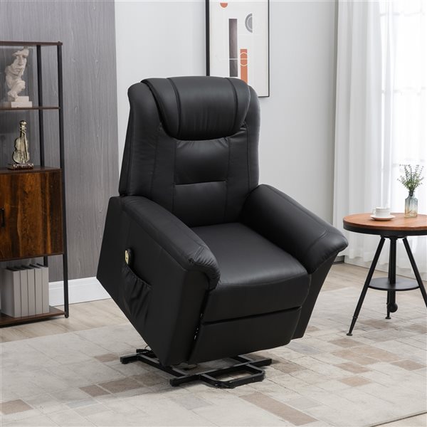 HOMCOM Power Lift Recliner Chair with Remote Control - Black