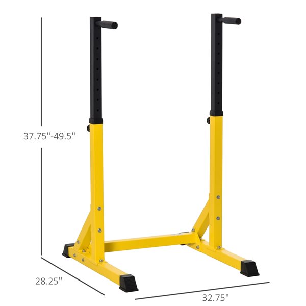 Soozier Adjustable Yellow Steel Dip Station