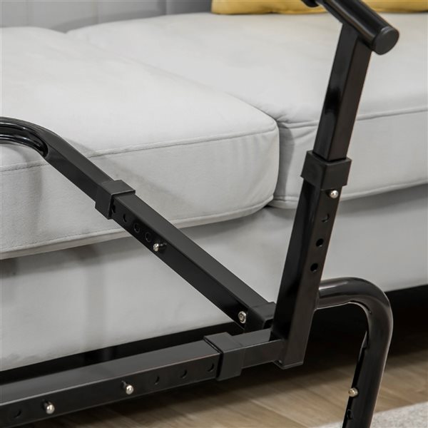 HomCom 35.75-in Black Steel Adjustable Grab Bar