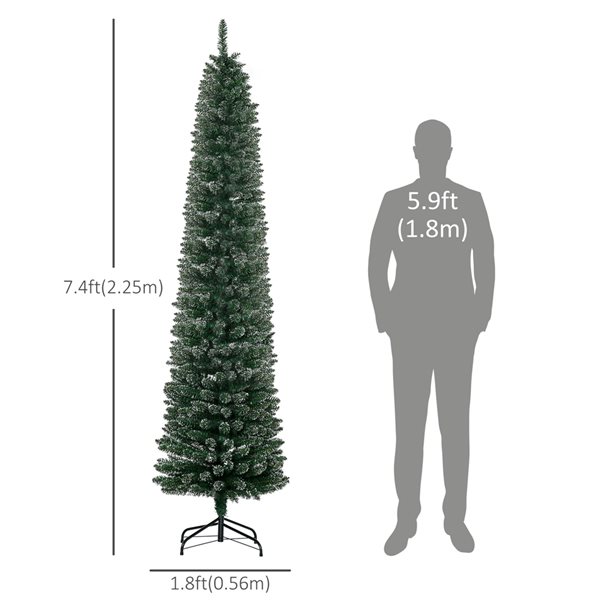 arbre de Noël artificiel de 7,5 pi avec effet de neige par HOMCOM