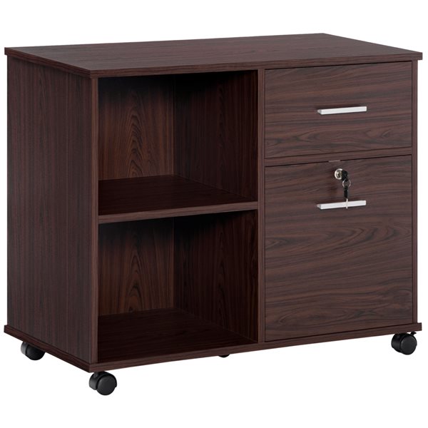 Vinsetto 26.25-in Walnut Printer Stand with Storage Space