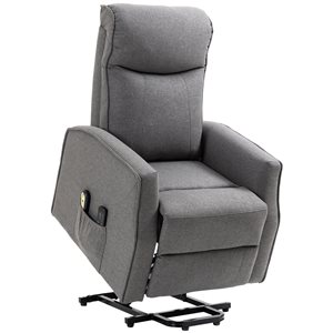HOMCOM Power Lift Massage Recliner for Elderly with 8 Vibration Points - Grey
