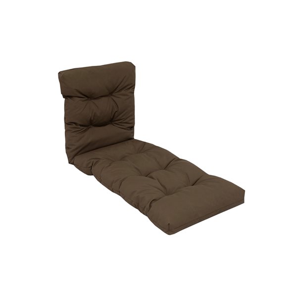 Bozanto Inc 1-piece Brown Patio Chaise Lounge Chair Cushion