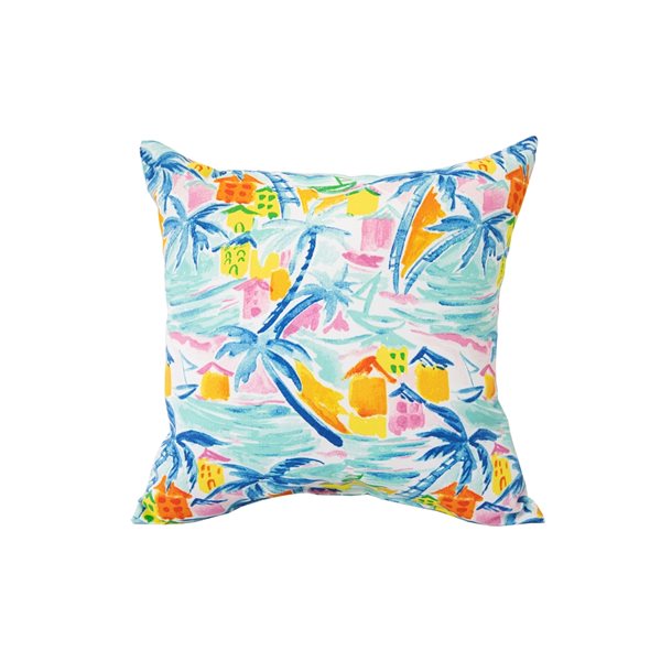 Bozanto Inc Floral Blue Square Throw Pillow