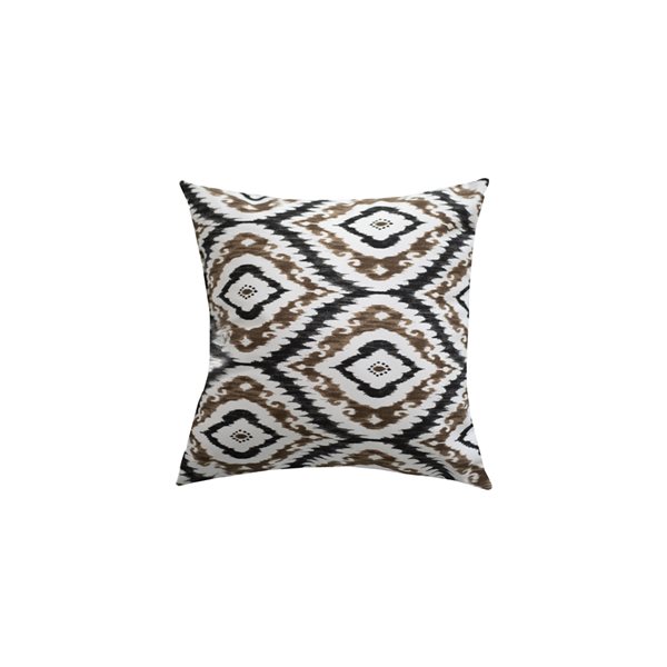 Bozanto Inc Ikat Brown Square Throw Pillow