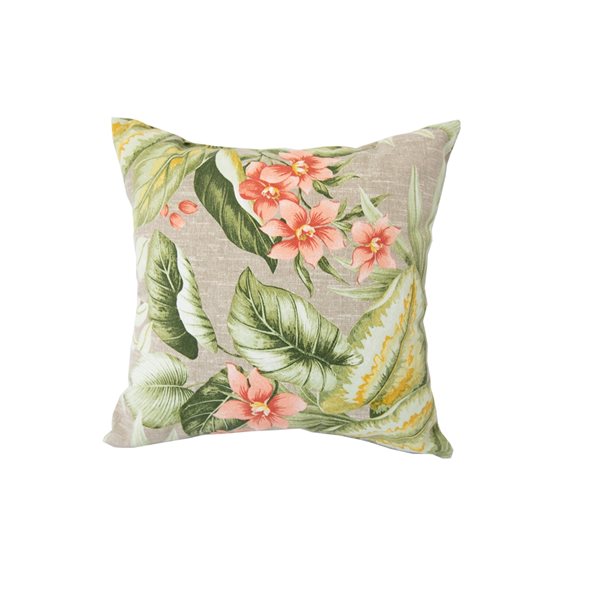 Bozanto Inc Floral Beige Square Throw Pillow 08-1406/920 | RONA