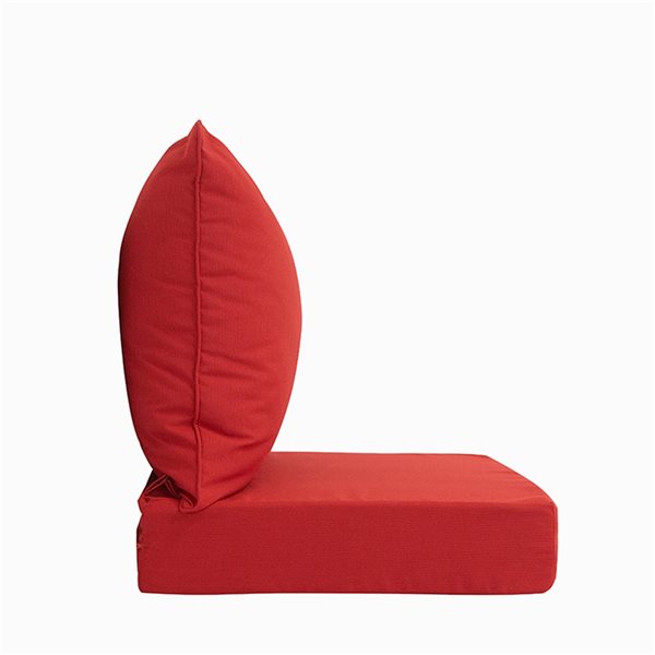 Bozanto Inc Sunbrella 1-piece Red Deep Seat Patio Chair Cushion