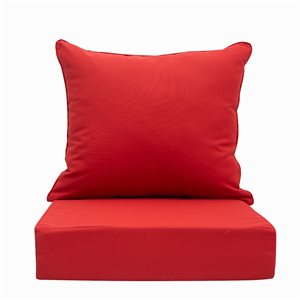 Bozanto Inc Sunbrella 1-piece Red Deep Seat Patio Chair Cushion