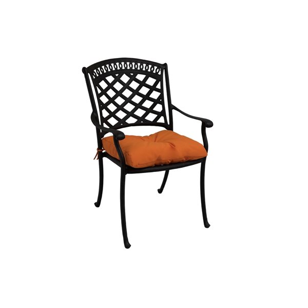 Coussin de chaise extérieure orange par Bozanto Inc