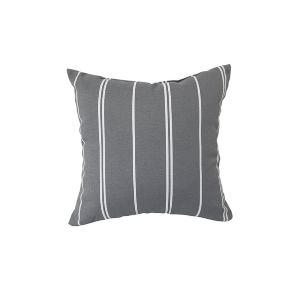 Bozanto Inc Striped Grey Square Throw Pillow