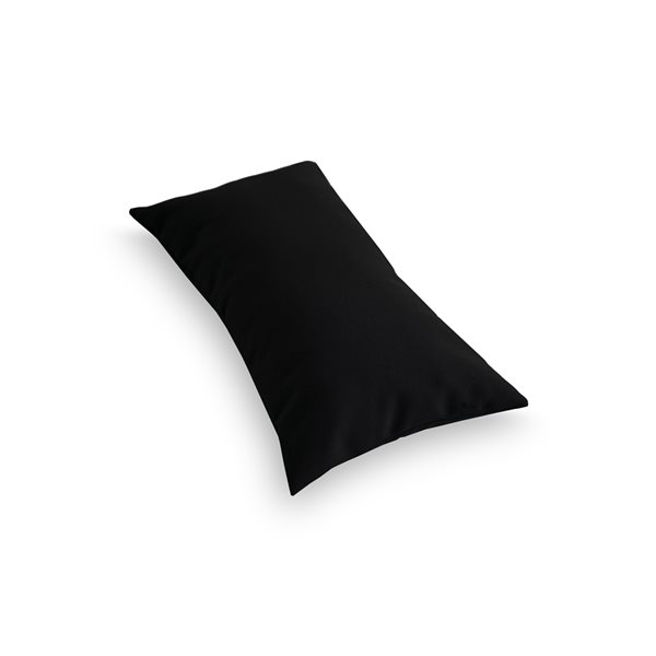 Bozanto Inc Solid Black Rectangular Lumbar Pillow
