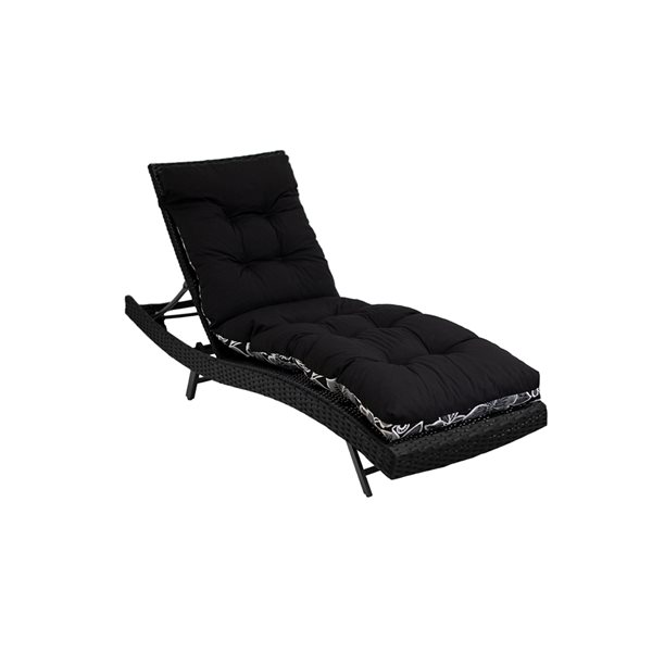 Patio chaise lounge chair cushion noir par Bozanto Inc